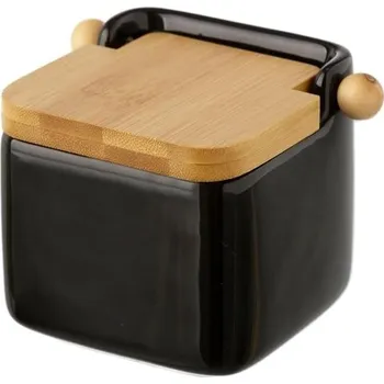 Prostěradlo Čtvercová keramická bambusová krajka Salero (12x12x11 cm). Barva: černá.