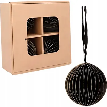 Vánoční dekorace Vánoční Baňky Z PAPÍRU AIP2051 4 ks černé 7 cm