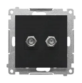 Elektrická zásuvka Anténní zásuvka nástěnná Kontakt-simon černá