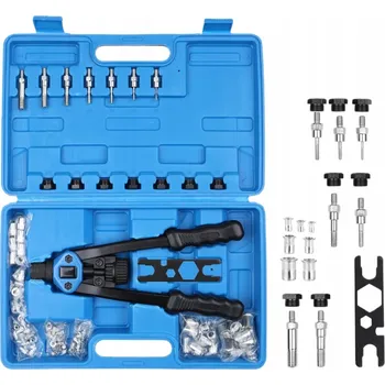 Nýtovací pistole RUČNÍ Nýtovací kleště pro nýtovací matice M3-M12 SADA TRANSPORTNÍ KUFŘÍK