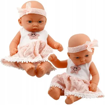 Panenka Panenka Miminko v růžovém šatu s čelenkou 24 cm