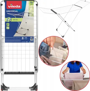 Sušák na prádlo Nastavitelná Sušák prádla Vileda 129-180 cm na kolečkách 15 kg