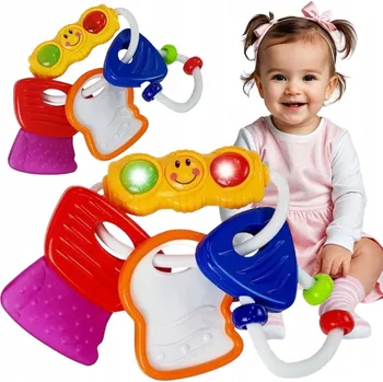 Kousátko s chrastítkem Hola guma, pěna, vícebarevné