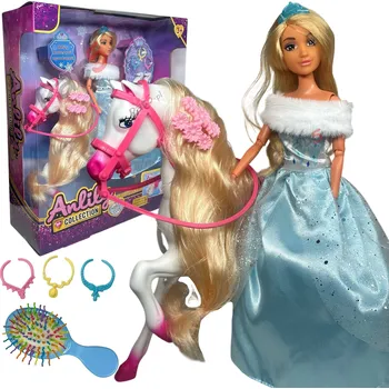 Panenka PANENKA ANLILY PRINCEZNA S KONĚM ZIMNÍ KŮŇ S VLASY DOBRODRUŽSTVÍ PRINCEZEN