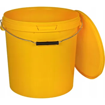 Dóza na potraviny Kbelík na potraviny 30L ŽLUTÝ s uchem a víkem, nádoba 30 L