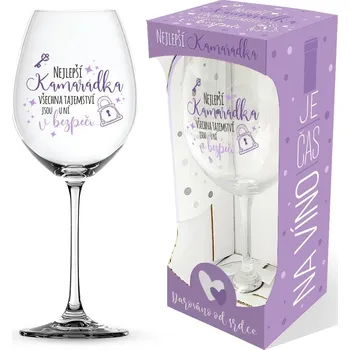 Sklenice Nekupto Sklenice na víno - Nejlepší kamarádka - všechna tajemství jsou u ní v bezpečí