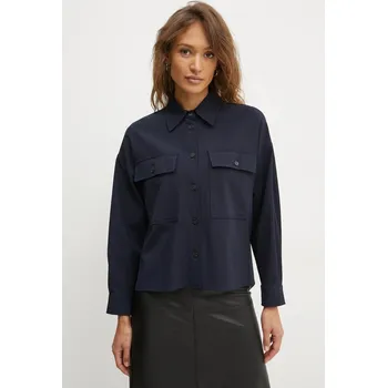 Pánská móda Košile s příměsí vlny Weekend Max Mara 2425046042600 námořnická modř 59X, vel. 38