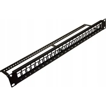 Patch panel Patch panel Brolux 24-port 1U 19" prázdný s organizérem kabelů