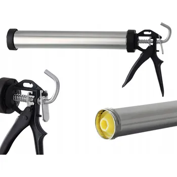 Vytlačovací pistole PISTOLE Vytlačovací pistole na kartuše 600 ml pro silikony, lepidla + DVA NÁSTAVCE