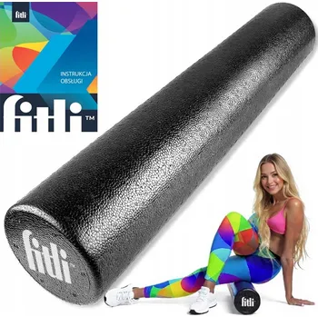 Pěnový válec Hladký válec Fitli 90 cm x 15 cm černý