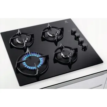 Varná deska Plynová varná deska ELECTROLUX EGG6407K 59x51 cm, 4 hořáky, litinový rošt, černá