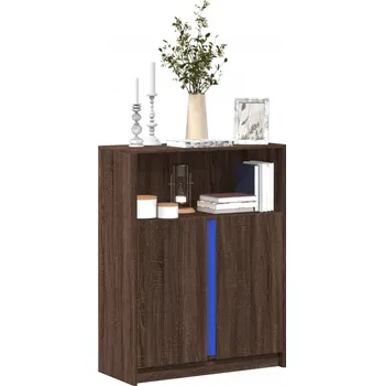 Organizace kuchyně vidaXL Příborník LED hnědý dub 77 x 34 x 100 cm kompozitní dřevo