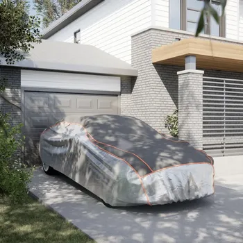 Plachta na motorové vozidlo vidaXL Autopotah pro sedan proti kroupám celý M šedý a stříbrný