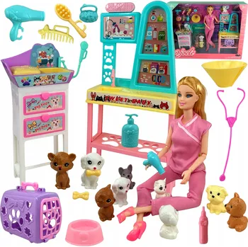 Panenka PANENKA lékařka DOKTOR veterinář doplňky S PEJSKEM KOČIČKOU dárek LÉKAŘ