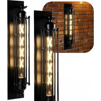 Nástěnné svítidlo 2 Nástěnné svítidlo do obýváku E27 retro černé | Nástěnná lampa