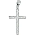 Stříbrný přívěsek křížek se zirkony