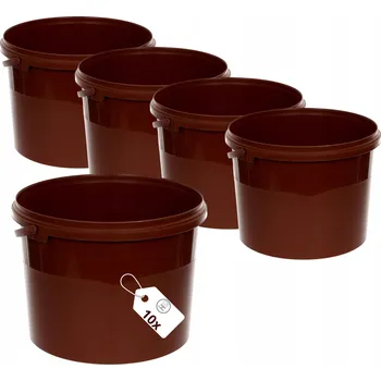 Dóza na potraviny BenBow Kbelík s víkem 10x10l hnědý