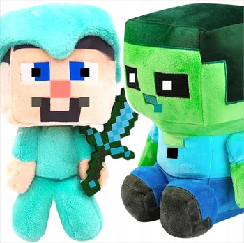 plyšák MINECRAFT PLYŠOVÁ HRAČKA SADA 2v1 ZOMBIE STEVE RYTIŘ DVA PLYŠÁCI ZE HRY