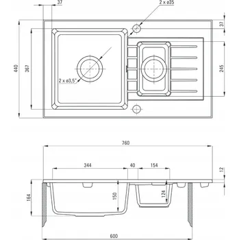 Granitový dřez Dřez jednopůlkomorový Deante Zorba granit béžový
