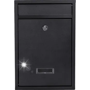 Poštovní schránka POŠTOVNÍ SCHRÁNKA NA DOPISY LETÁKY POŠTU OCELOVÁ NA DŮM NEBO OPLOCENÍ ČERNÁ