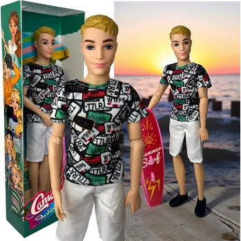 Panenka PANENKA KEN KEVIN STYLOVÝ SURFAŘ S DOPLŇKY NA DOVOLENOU, POHYBLIVÉ KLOUBY, JAKO DÁREK