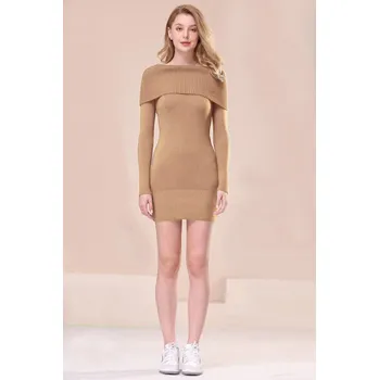 Dámský svetr TopMode Dlouhý svetr s rolákem 860299