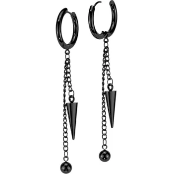 Náušnice Černé visací ocelové náušnice