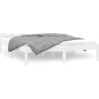 Postel Rám postele z masivního borovicového dřeva 205,5 x 166 x 100 cm, bílý