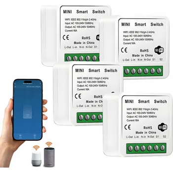 vypínač PODOMÍTKOVÉ RELÉ BEZDRÁTOVÝ SPÍNAČ WiFi Modul TUYA SMART 16A 4X