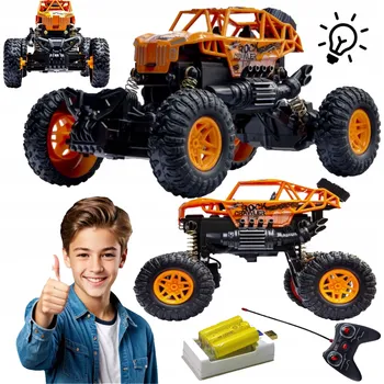 autíčko ORANŽOVÉ AUTO BLAZE A MEGA STROJE NA DÁLKOVÉ OVLÁDÁNÍ RÁDIEM S OVLADAČEM