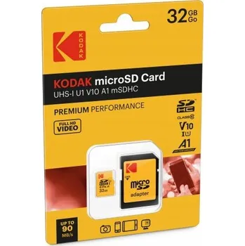 Paměťová karta MicroSD karta Kodak 32GB UHS-I U1 V10 A1 – 32 GB microSD karta Kodak