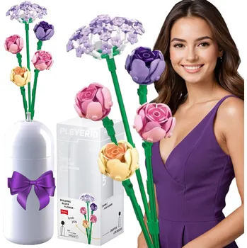 ostatní stavebnice KVĚTINOVÉ STAVEBNICE PIVOŇKA S VÁZOU - 198 DÍLŮ - 33,5 CM - SLUBAN