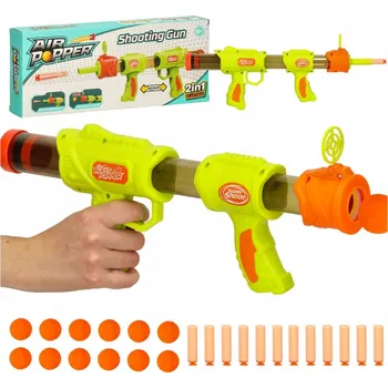 Dětská zbraň Hračka Ikonka Air Popper Pistole na kulové náboje 2v1 zelená
