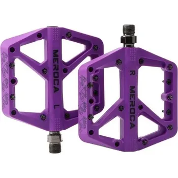 Pedál na kolo MTB nylonové pedály fialové, 3 ložiska, protiskluzové, lehké, pro DH