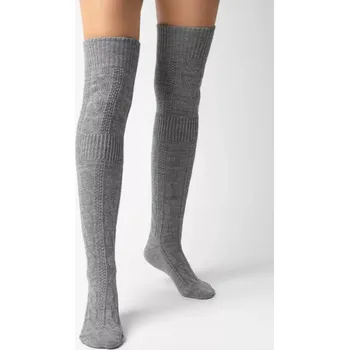 Dámské ponožky Dámské vlněné nadkolenky 089 šedá - Steven šedá 38/40