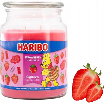 Svíčka Parafínová vonná svíčka Strawberry Happiness Haribo 1 ks