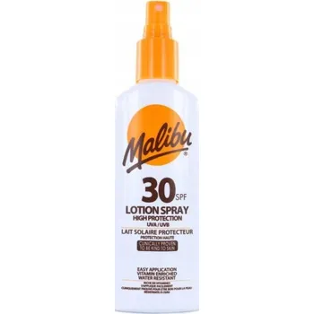 Přípravek na opalování Malibu Opalovací mléko ve spreji, voděodolné, SPF 30, 200 Ml 2331