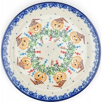 Talíř Dezertní talíř 15,5 cm Dýně Halloween, dekor 1483X, keramika Bolesławiec