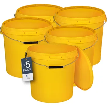 Dóza na potraviny 5x Kbelík na potraviny 20L Žlutý s víkem