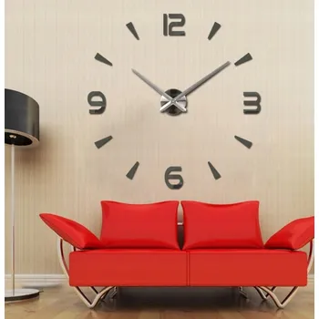 Hodiny MODERNÍ 3D NALEPovací HODINY NA ZEĎ DIY 70-130CM