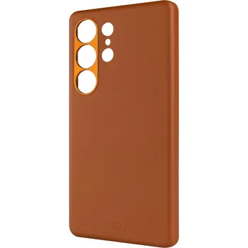 Pouzdro na mobilní telefon Kožený zadní kryt FIXED MagLeather s podporou MagSafe pro Samsung Galaxy S25 Ultra, hnědý