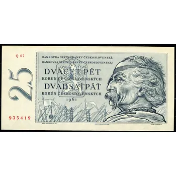Československo (P 89b) 25 Korun (1961) - UNC