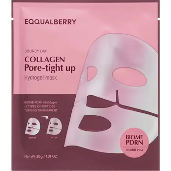 Pleťová maska EQQUALBERRY - COLLAGEN PORE-TIGHT UP HYDROGEL MASK - Hydrogelová maska pro vyhlazení pleti, stažení pórů a zpevnění 1 ks