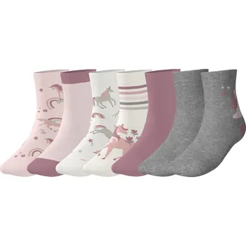 lupilu® Dětské ponožky s BIO bavlnou, 7 párů (světle růžová / šedá, 31/34)