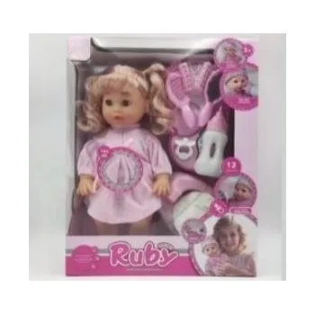 Panenka + příslušenství 12 zvuků pije a čůrá 35 cm /Madej