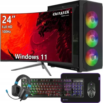 Stolní počítač Herní sestava Ryzen 7 RX 7600 32GB RAM 1TB SSD Windows 11 Monitor 24"