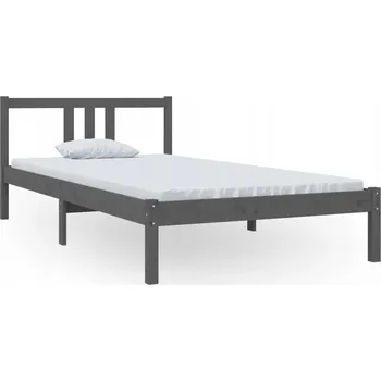 Postel Šedý dřevěný rám postele 205,5 x 105,5 x 69,5 cm, masivní borovicové dřevo