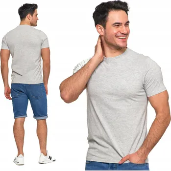 Pánské tričko Tričko Tričko Pánské Bavlněné Krátký rukáv Šedá PLUS SIZE MORAJ 4XL