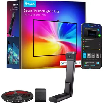 LED páska Govee TV Backlight 3 Lite 75–85” – chytré podsvícení TV s kamerou a RGBIC LED, Matter