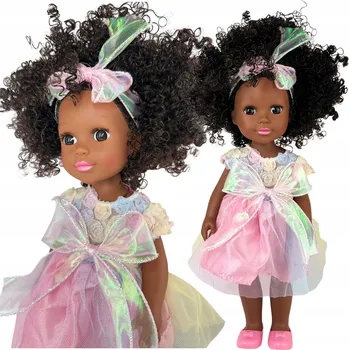 Panenka PANENKA ŠPANĚLSKÁ ČERNOŠKA S KUDRNATÝMI VLASY MIMINKO ŠPANĚLSKÁ 40 cm DÁREK